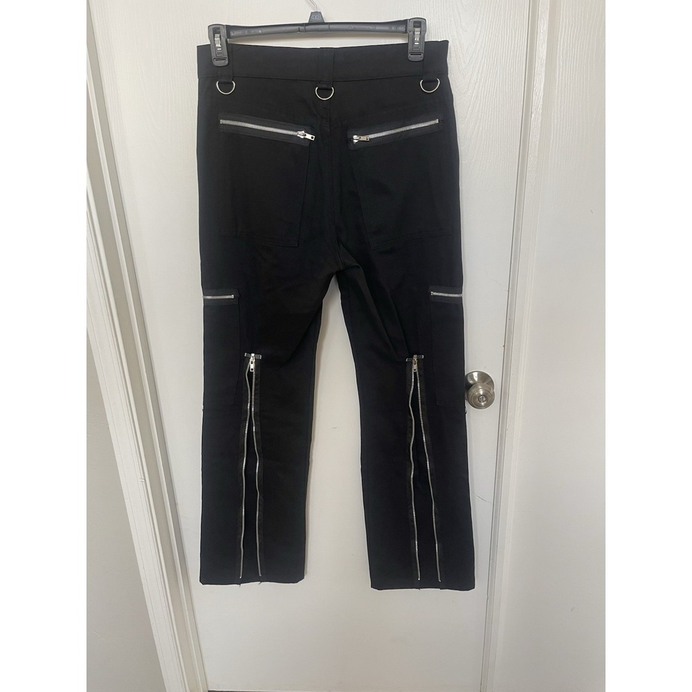 Vintage Serious Clothing Bondage Pants Mens 32 Black Goth Punk Y2K D-Ring Zip - Picture 2 of 11